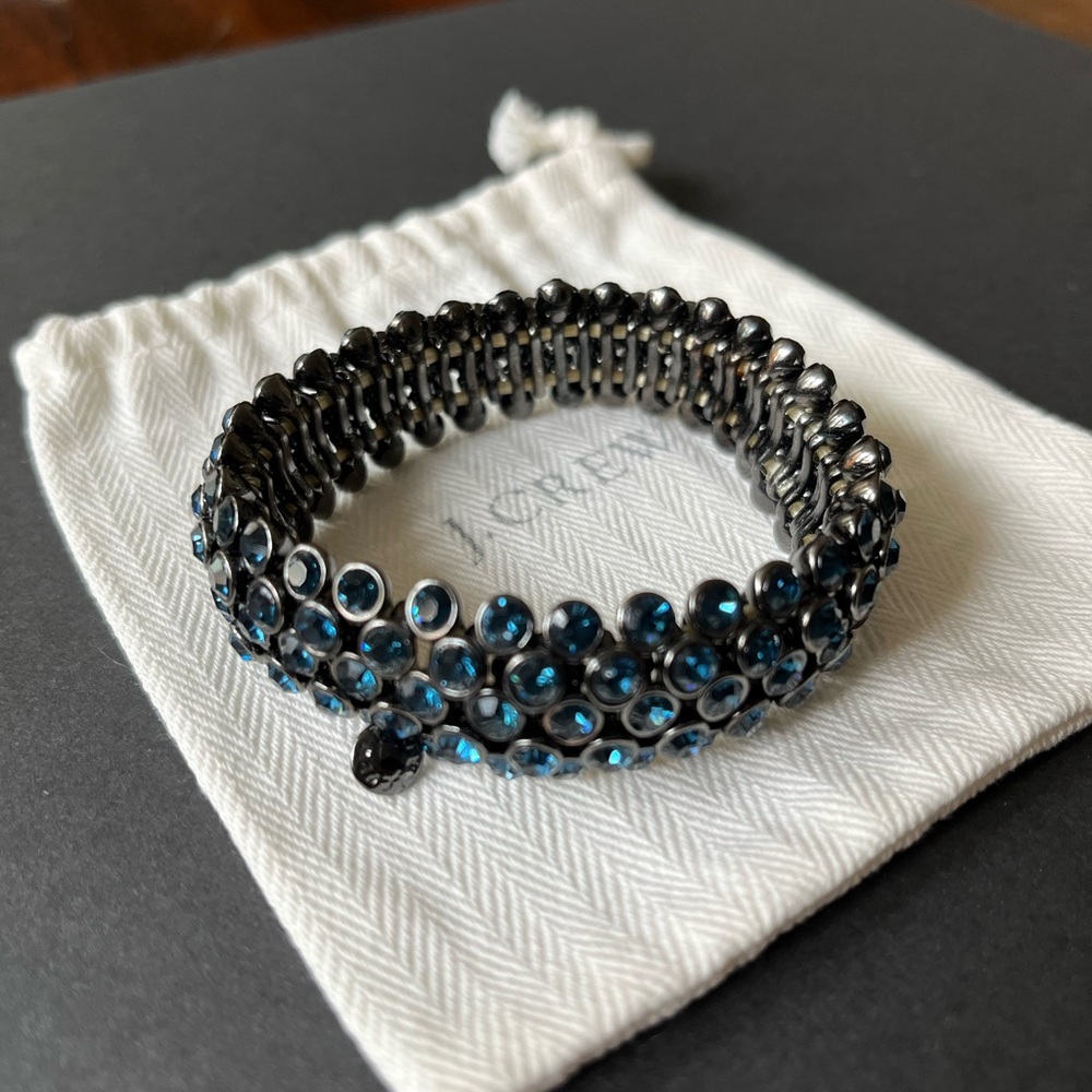 J. Crew Blue Rhinestone Stretch Bracelet